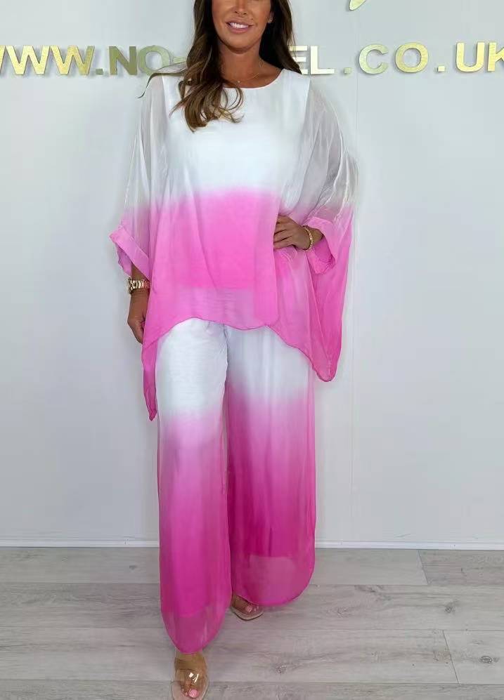 Conjunto de Dos Piezas para Mujer con Pantalón de Pierna Ancha – Image 2