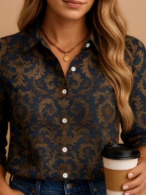 Blusa casual estampada para mujer – Estilo maduro ligero y ajuste favorecedor
