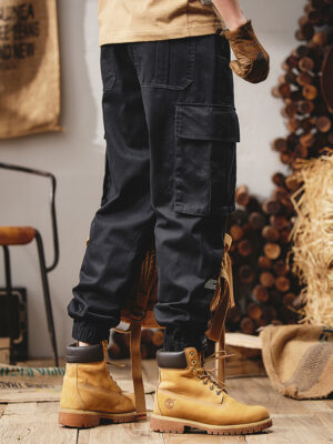 Pantalon Cargo Homme Ample Coupe Droite