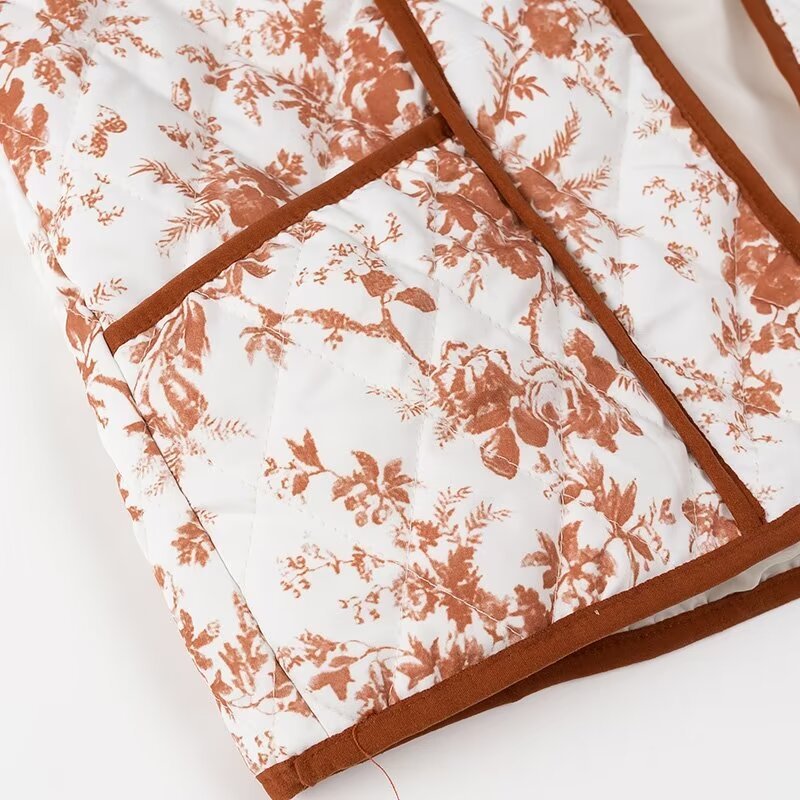 Women's Polo Collar Printed Vest – Image 4