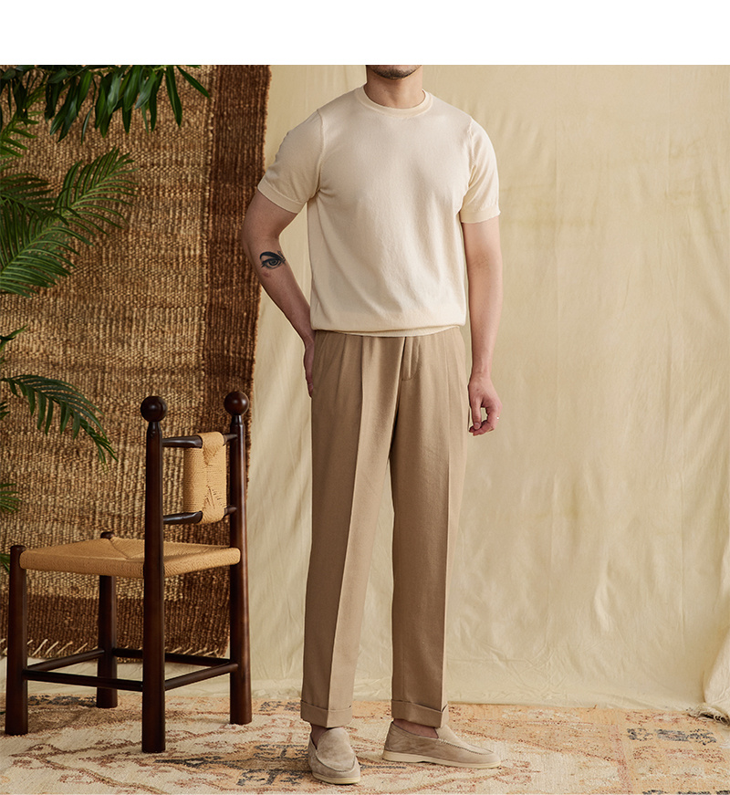 Camiseta de Verano Transpirable de Algodón Tencel para Hombre – Image 2