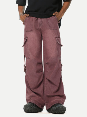 Pantalones Vaqueros Retro para Hombre – Overoles de Pierna Ancha y Corte Recto