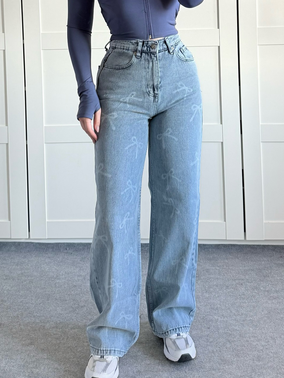 Jeans Elegantes Relajados con Lazo – Image 3
