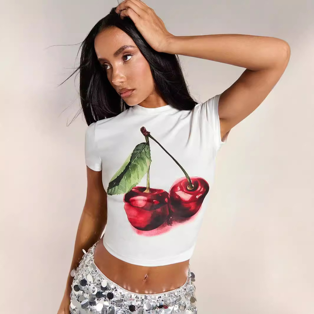 Women’s Casual Cherry-Print Top