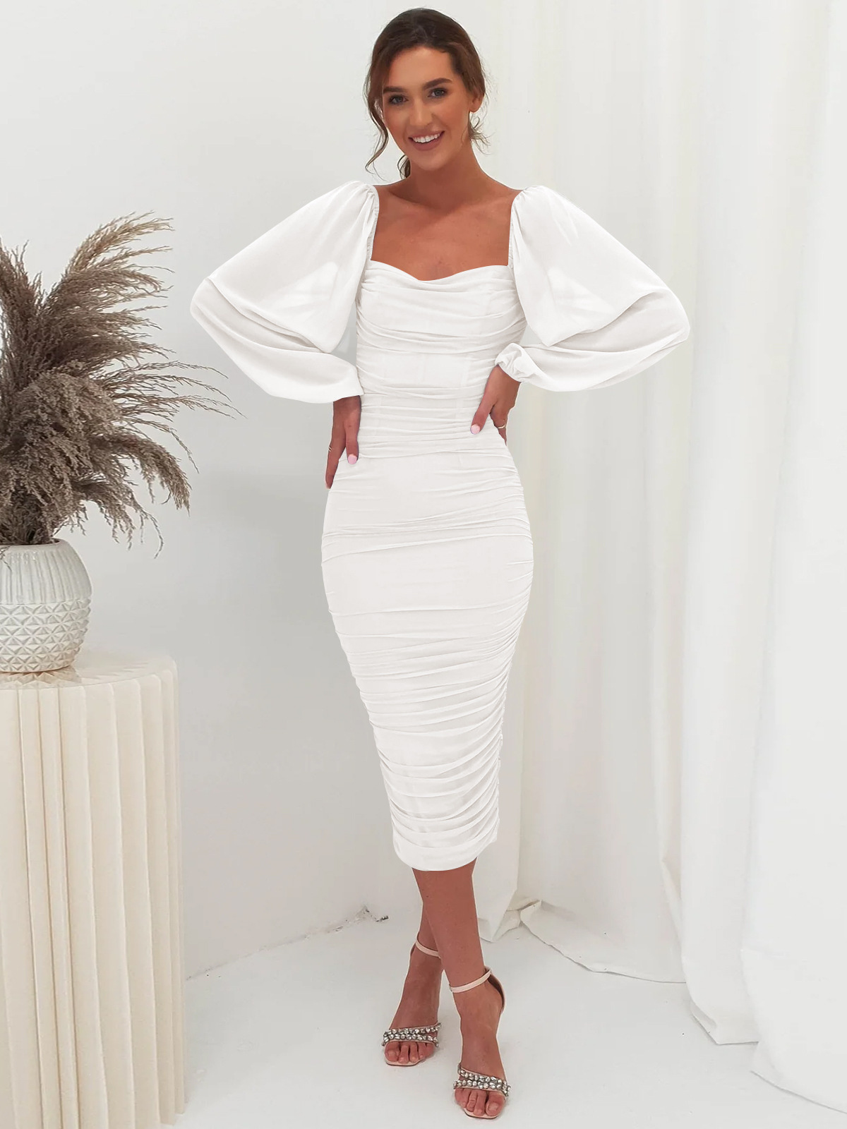 Vestido de Moda para Mujer con Encaje y Costuras – Image 5