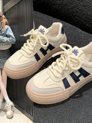Zapatillas Casual de Plataforma con Cordones Estilo Coreano para Estudiantes