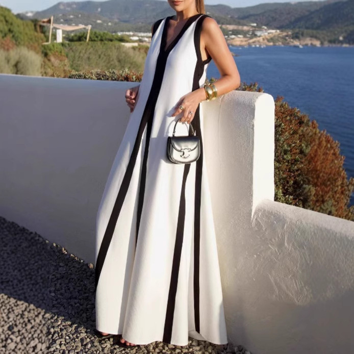 Vestido Casual de Moda con Contraste de Colores – Image 4