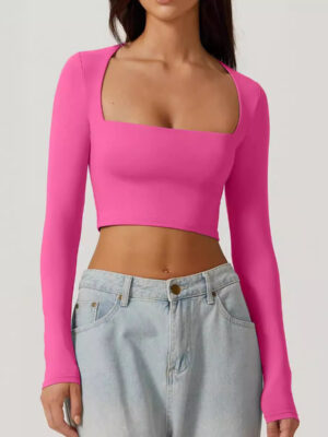 Slimming Square Neck Cropped Top