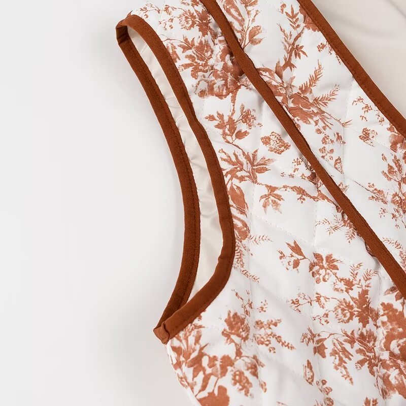 Women's Polo Collar Printed Vest – Image 2