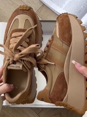 Zapatillas Plataforma de Suela Gruesa Estilo Dad Retro para Mujer