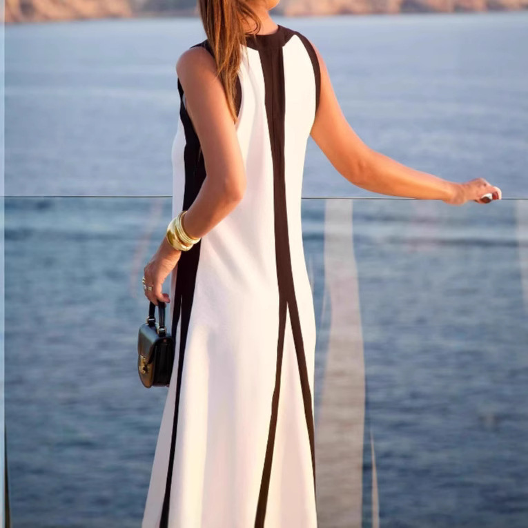 Vestido Casual de Moda con Contraste de Colores – Image 5