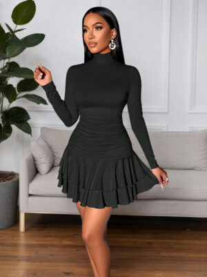 Mini Falda Plisada de Capa Doble con Volantes para Mujer