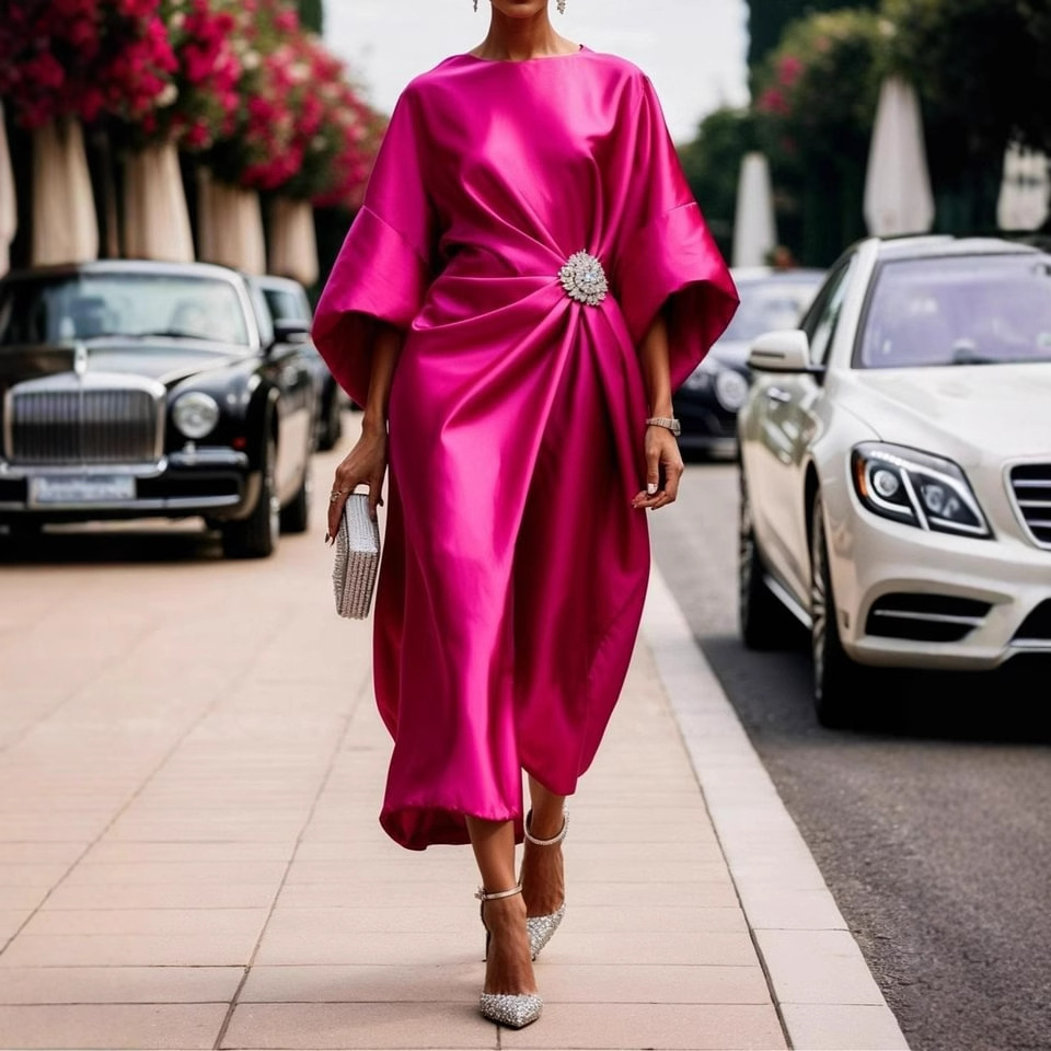 Vestido Largo Elegante de Satén para Mujer – Image 2