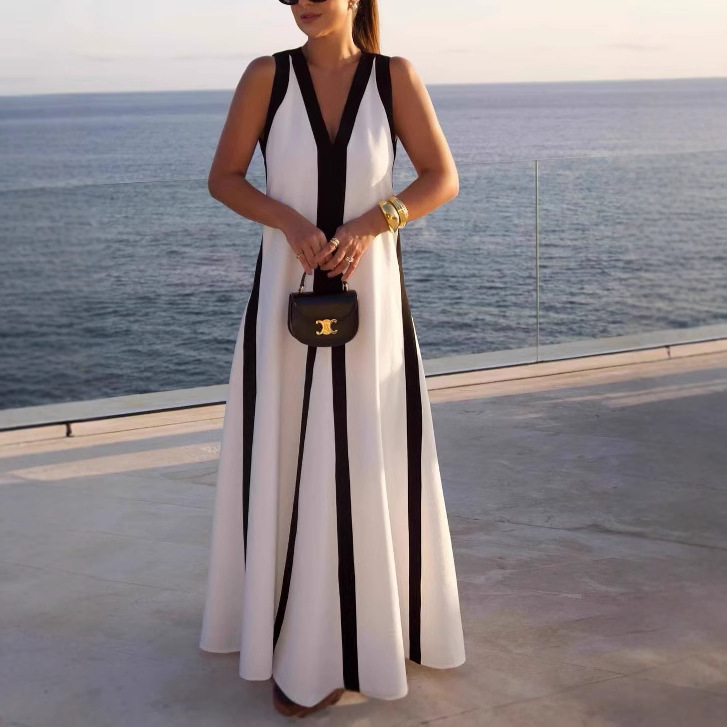 Vestido Casual de Moda con Contraste de Colores – Image 2